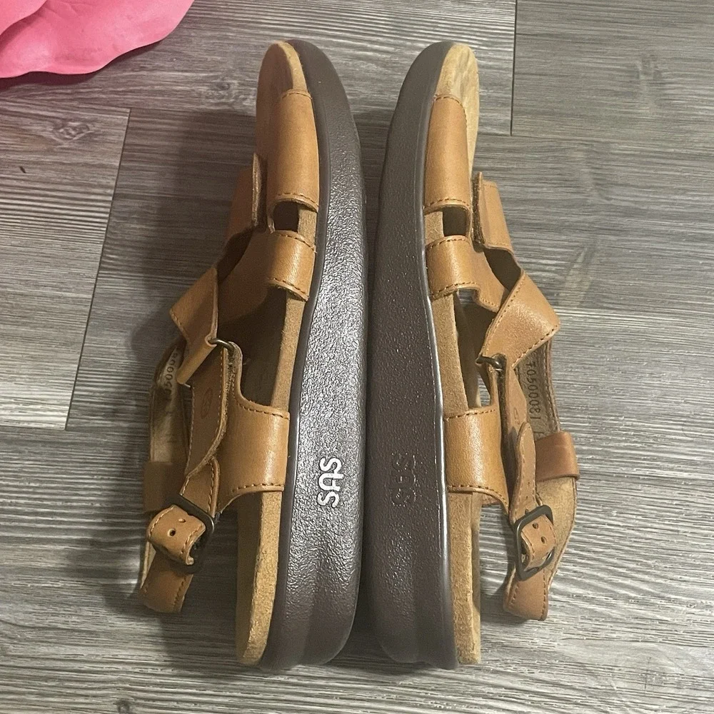 SAS Tripad Comfort Women's Sz 11 NARROW Huggy Leather Sandals Caramel
